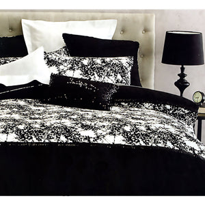 Canterbury Quill Quilt Doona Duvet Cover Set Black White Queen