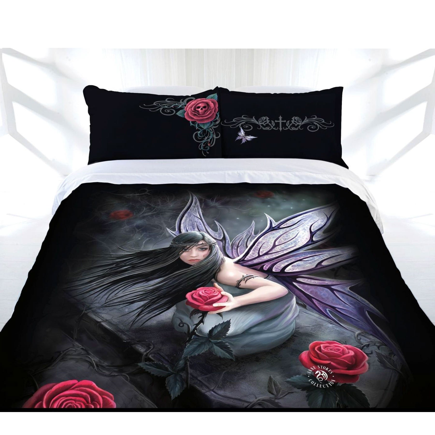 Anne Stokes Rose Fairy Quilt Doona Duvet Cover Set Queen