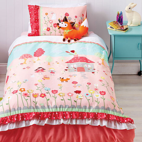 Cubby House Storybook Red Riding Hood Quilt Doona Duvet Cover Set Single