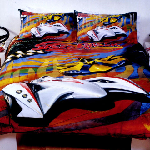 Just Home Speed Racer Thunder Quilt Doona Duvet Cover Set Double