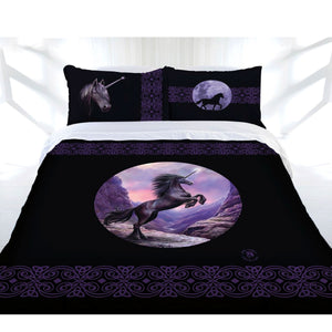 Anne Stokes Black Unicorn Quilt Doona Duvet Cover Set King