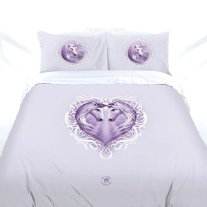 Anne Stokes White Unicorn Quilt Doona Duvet Cover Set Double