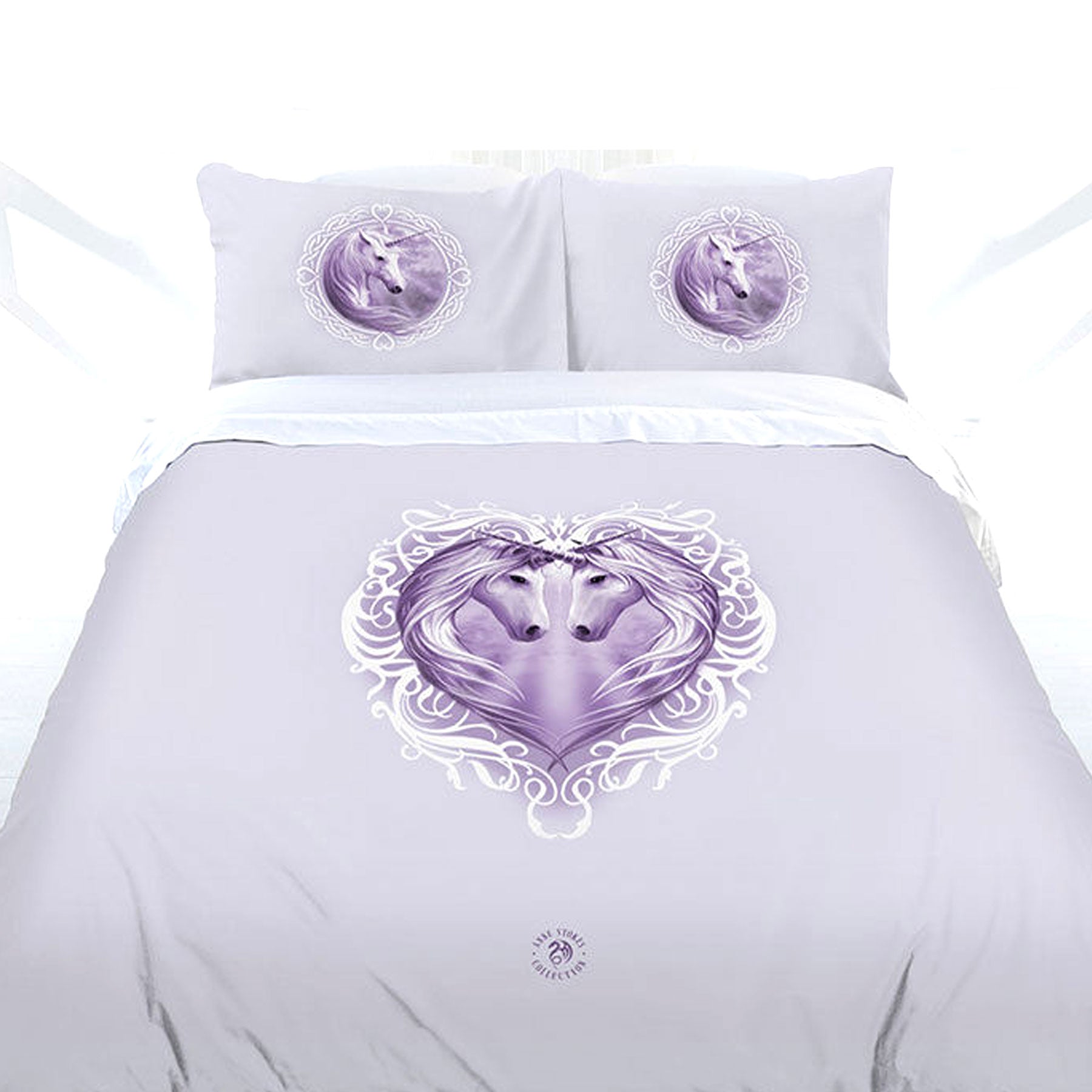 Anne Stokes White Unicorn Quilt Doona Duvet Cover Set Queen