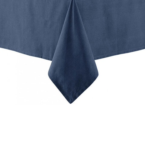 Ladelle Base Navy Linen Look 100% Cotton Tablecloth Rectangular 150 x 265cm