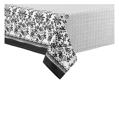 Ladelle Watercolour Floral Tablecloth Rectangular 150 x 225cm Black