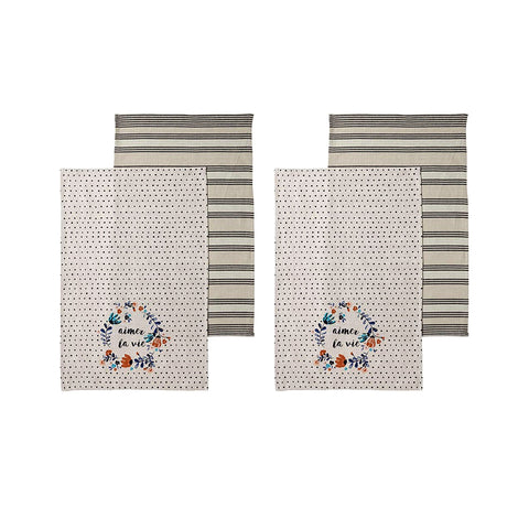 Ladelle Set of 4 Aimer La Vie Kitchen Cotton Tea Towels