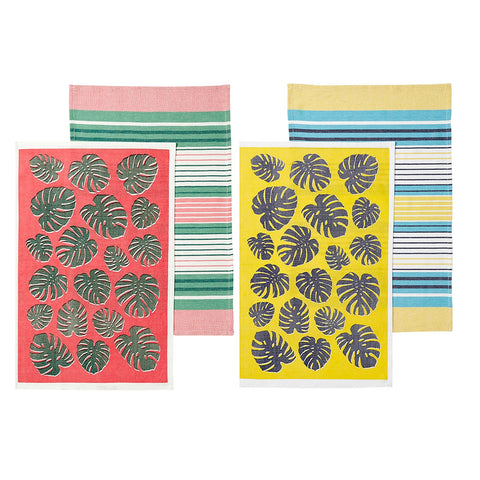 Ladelle Set of 4 Bahamas Kitchen Cotton Tea Towels