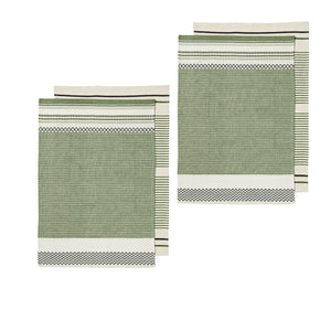 Ladelle Intrinsic Set of 4 Cotton Kitchen Towels Bold Green 45 x 70cm