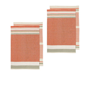Ladelle Intrinsic Set of 4 Cotton Kitchen Towels Bold Rust 45 x 70cm