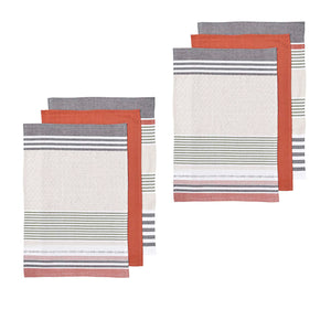 Ladelle Intrinsic Set of 6 Cotton Kitchen Tea Towels 45 x 70cm Rust
