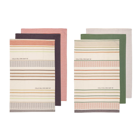 Set of 6 Sanctuary Cotton Kitchen Tea Towels 50 x 70 cm Mix