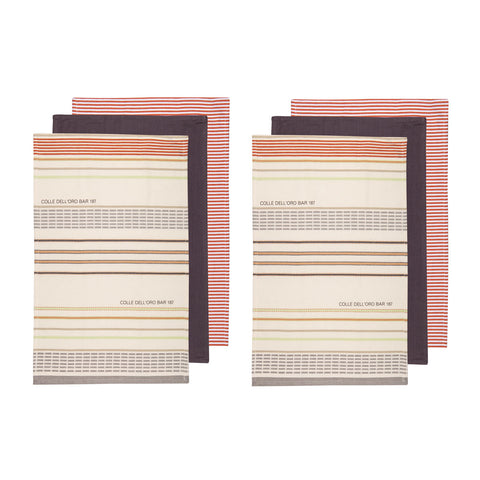 Set of 6 Sanctuary Cotton Kitchen Tea Towels 50 x 70 cm Rust
