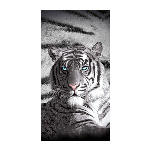 Just Home Blue Eyes Stripes Tiger Cotton Beach Towel 150 x 70cm