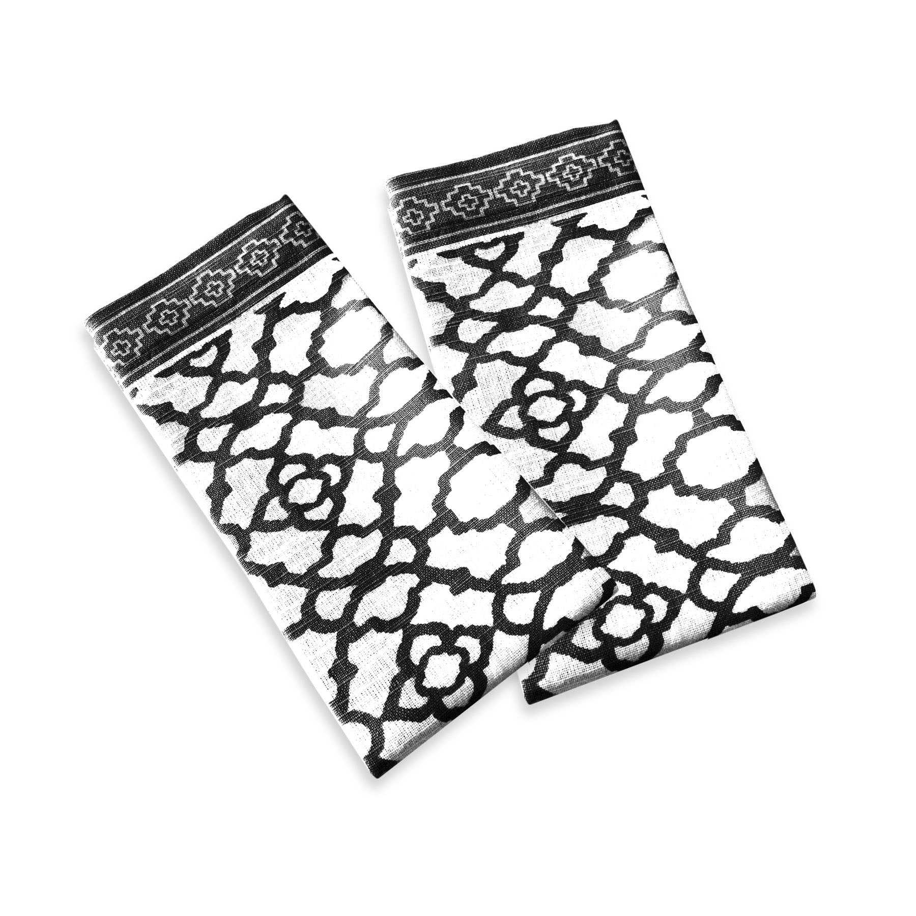 Rans Set of 2 Cotton Vintage Napkins 45 x 45cm Black