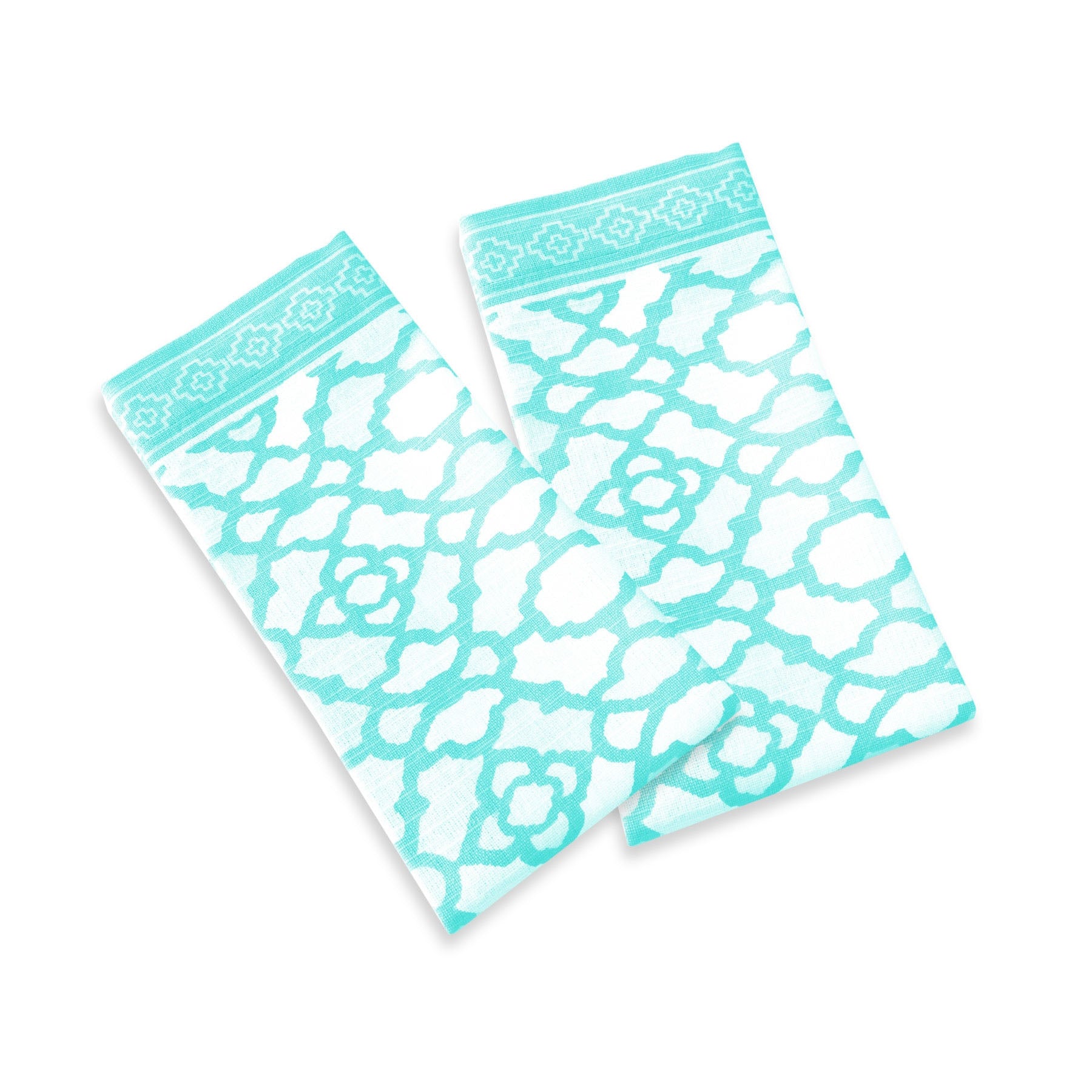 Rans Set of 2 Cotton Vintage Napkins 45 x 45cm Paradise Blue