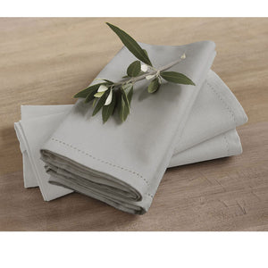 Rans Set of 4 Cotton Hemstitch Napkins 45 x 45cm Grey