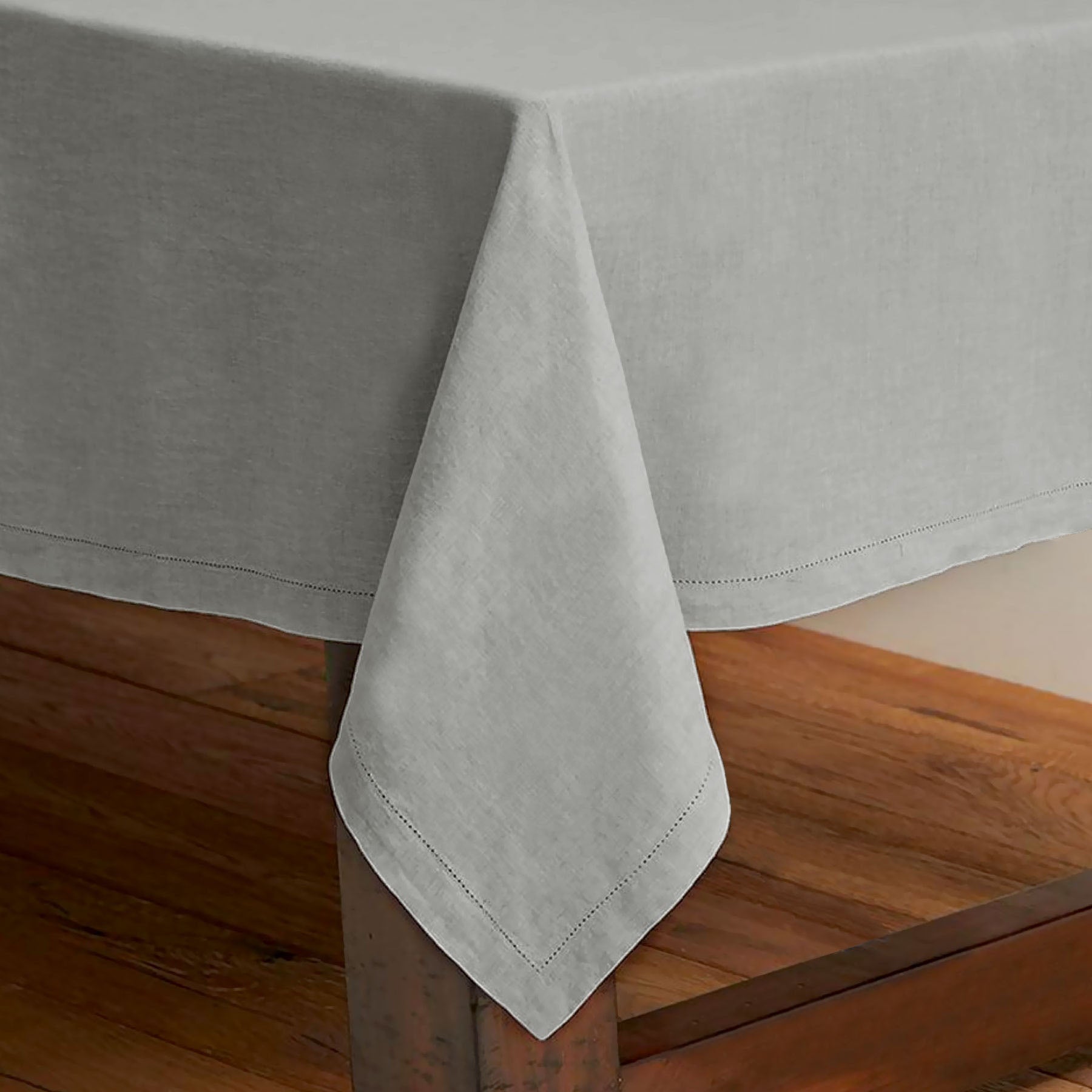 Rans Pure Cotton Hemstitch Tablecloth Round 180cm Grey