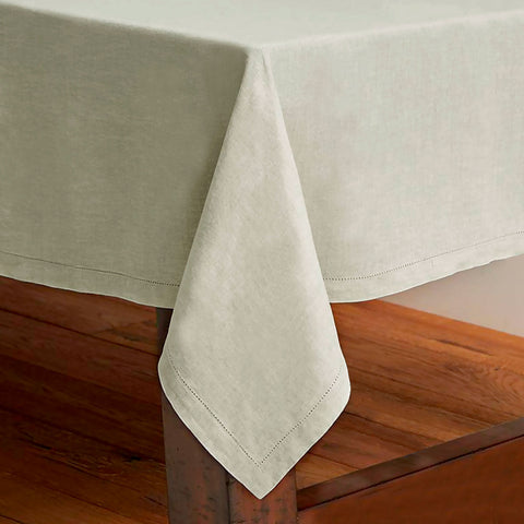 Rans Pure Cotton Hemstitch Tablecloth Rectangular 150 x 230cm Beige