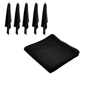 Rans Set of 6 Cotton Waffle Tea Towels 50x70 cm Black