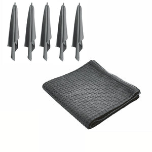Rans Set of 6 Cotton Waffle Tea Towels 50 x 70cm Charcoal Grey
