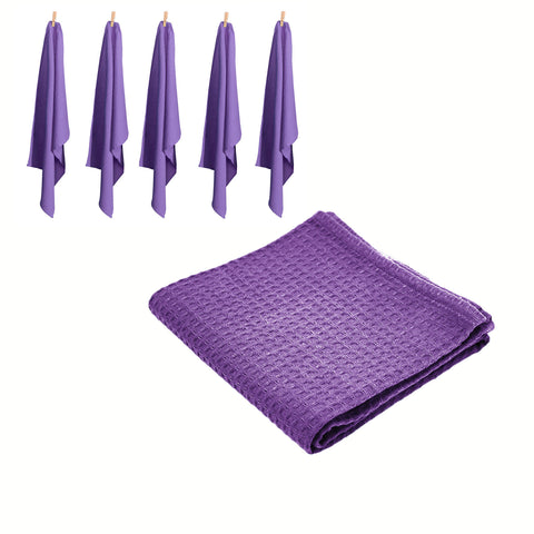 Rans Set of 6 Cotton Waffle Tea Towels 50 x 70cm Lilac Purple