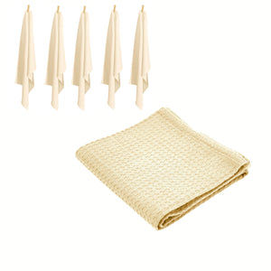 Rans Set of 6 Cotton Waffle Tea Towels 50 x 70cm Natural