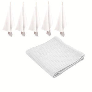 Rans Set of 6 Cotton Waffle Tea Towels 50x70 cm White