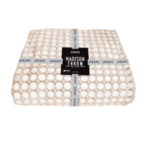 Rans Madison Polka Dot Plush Throw Blanket 130x180cm Linen