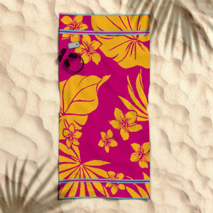Cotton Velour Jacquard Reversible Beach Towel 400gsm Hawaii 80 x 160cm
