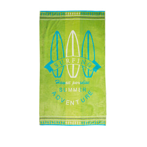 Premium Cotton Velour Jacquard Beach Towel Surfing
