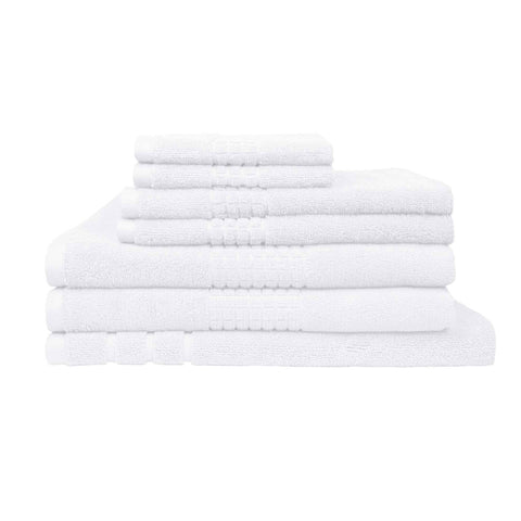 Rans Montage 7 Piece Cotton Bath Towel Set White