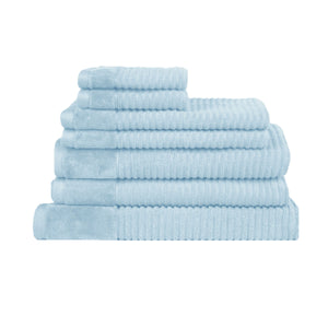 Royal Excellency 7 Piece Cotton Bath Towel Set Baby Blue
