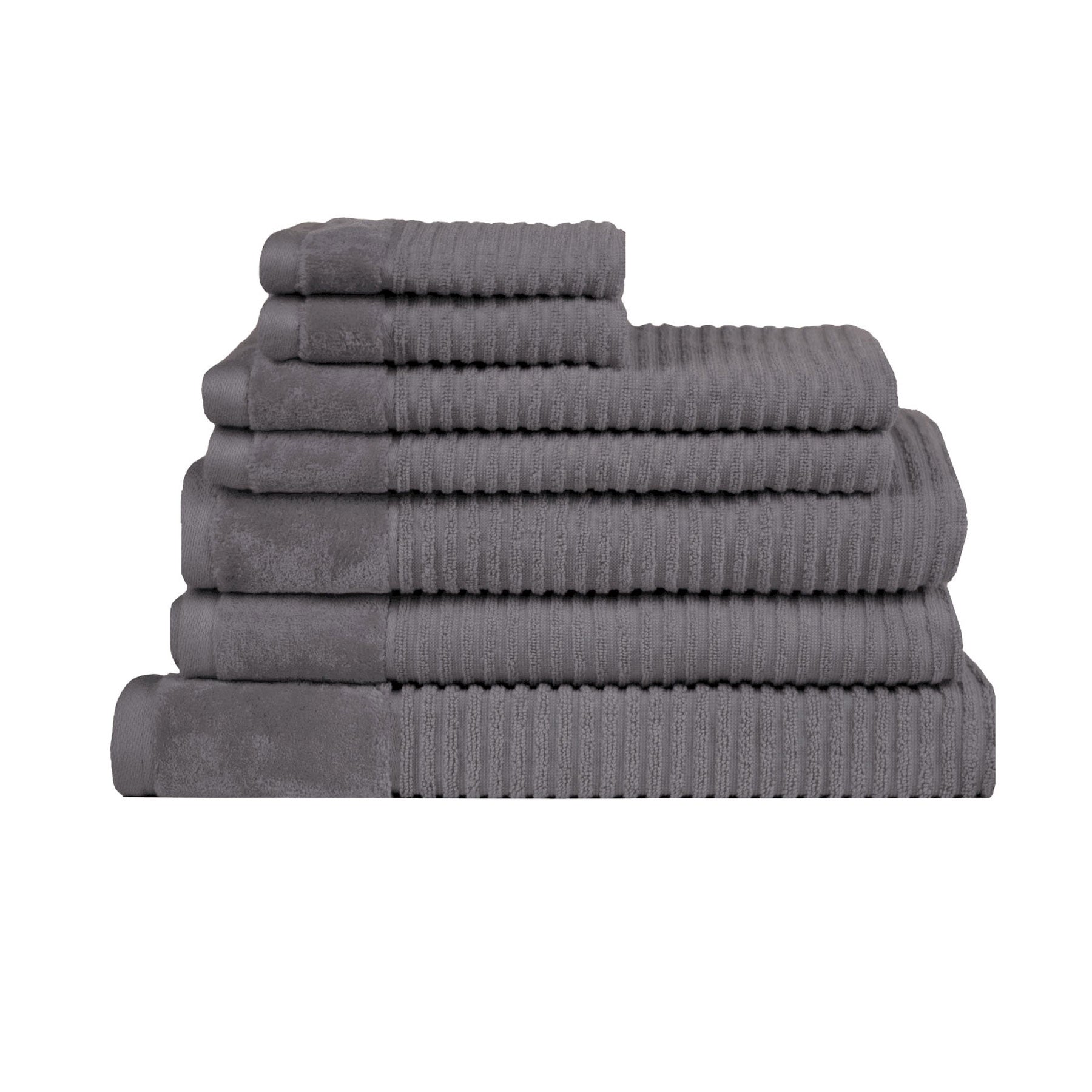 Royal Excellency 7 Piece Cotton Bath Towel Set Charcoal Grey