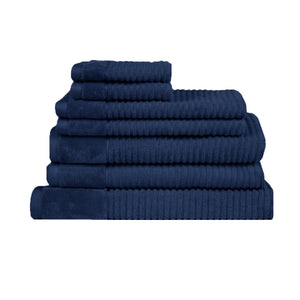 Royal Excellency 7 Piece Cotton Bath Towel Set Navy