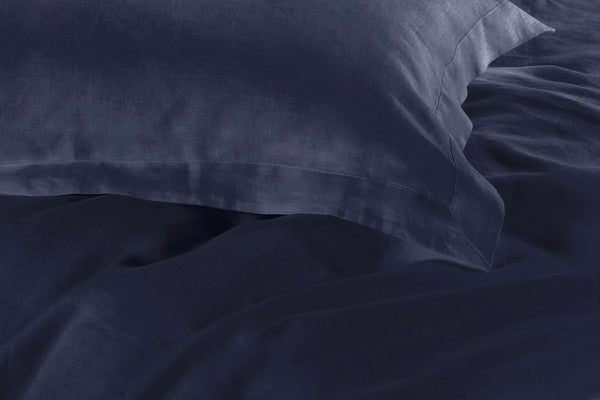 1000TC Tailored King Size Quilt Doona Duvet Cover Set Midnight Blue