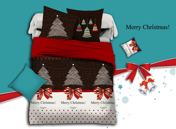 Merry Christmas Quilt Doona Duver Cover Set King Single