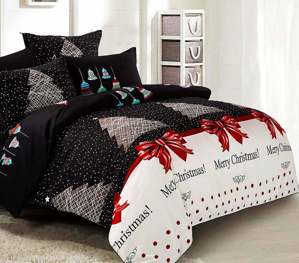 Merry Christmas Quilt Doona Duver Cover Set King Single