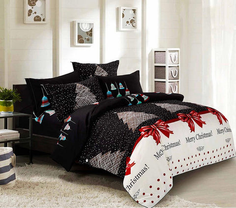 Merry Christmas Quilt Doona Duvet Cover Set Queen