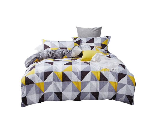 Geometric Super King Size Duvet Doona Quilt Cover Set