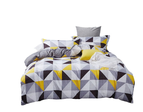 Geometric Super King Size Duvet Doona Quilt Cover Set