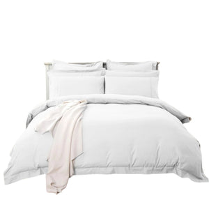 1000TC Tailored Super King Size White Duvet Doona Quilt Cover Set