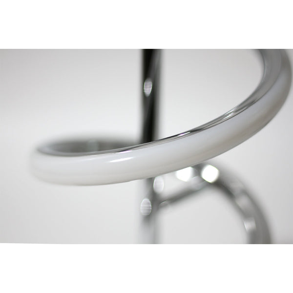 Jeanne LED Spiral Bedside Coffee Side Table Lamp Light Chrome Base White Shade