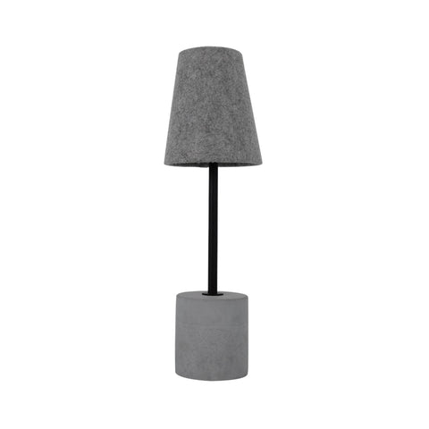 Jerome Bedside Coffee Side Table Lamp Light Grey Concrete Base Cone Shade