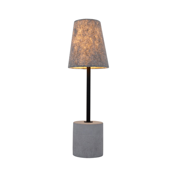 Jerome Bedside Coffee Side Table Lamp Light Grey Concrete Base Cone Shade