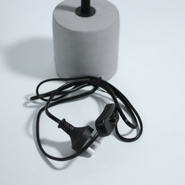 Jerome Bedside Coffee Side Table Lamp Light Grey Concrete Base Cone Shade