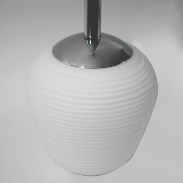 Annika Frosted Ribbed Glass Pendant Ceiling Light Lamp Chrome White