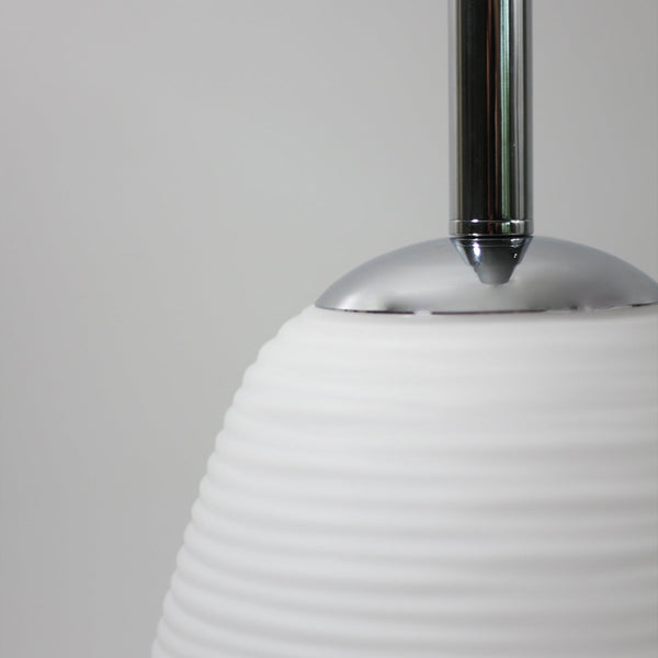 Briella Frosted Ribbed Glass Pendant Ceiling Light Lamp White
