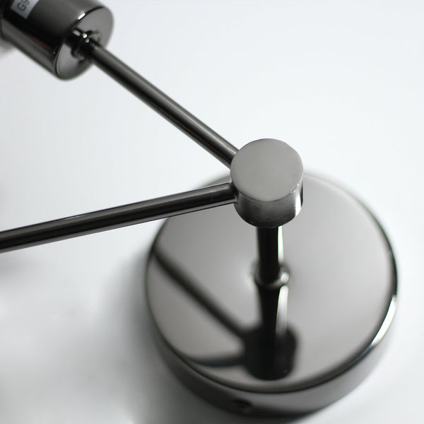 Grette Wall Lamp Light Black Chrome Smoked Glass Spheres