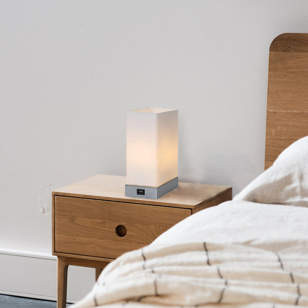 Jessica Rectangle Touch Side End Coffee Table Lamp Light USB Port