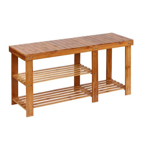 Artiss Bamboo Shoe Storage Rack Bench Seat Organiser